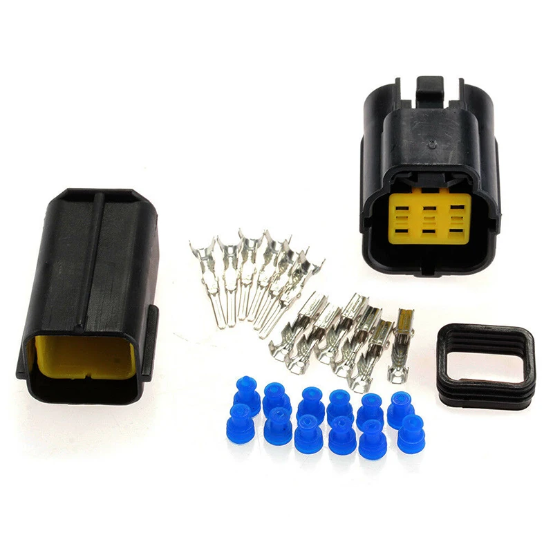 1 комплект 6 контактный водонепроницаемый электрический разъем герметичный 8 мм