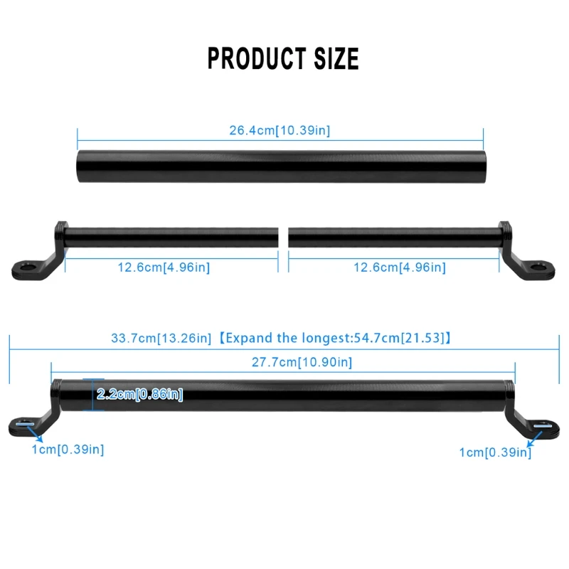 

Motorcycle Modified Aluminum Alloy Extension Handlebar Balance Bar Electric