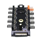 TISHRIC от 1 до 10 вентиляторных втулок Molex PWM, устройство управления скоростью кабеля Sata для майнинга ПК, 4 контакта, 12 В, охлаждающий адаптер Molex Hub для вентиляторов