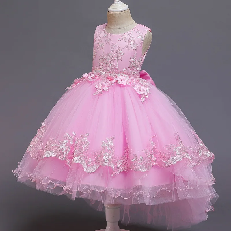 Милые платья для девочек с круглым вырезом без рукавов цветочным узором