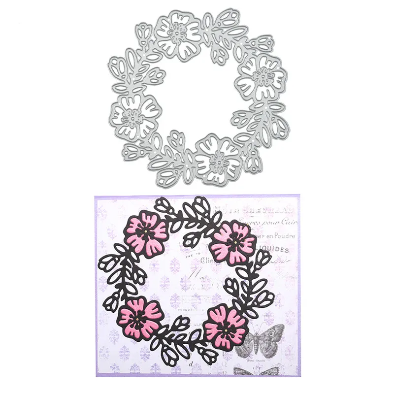 DiyArts цветы венок металлический Трафаретный вырубной штамп папки для тиснения
