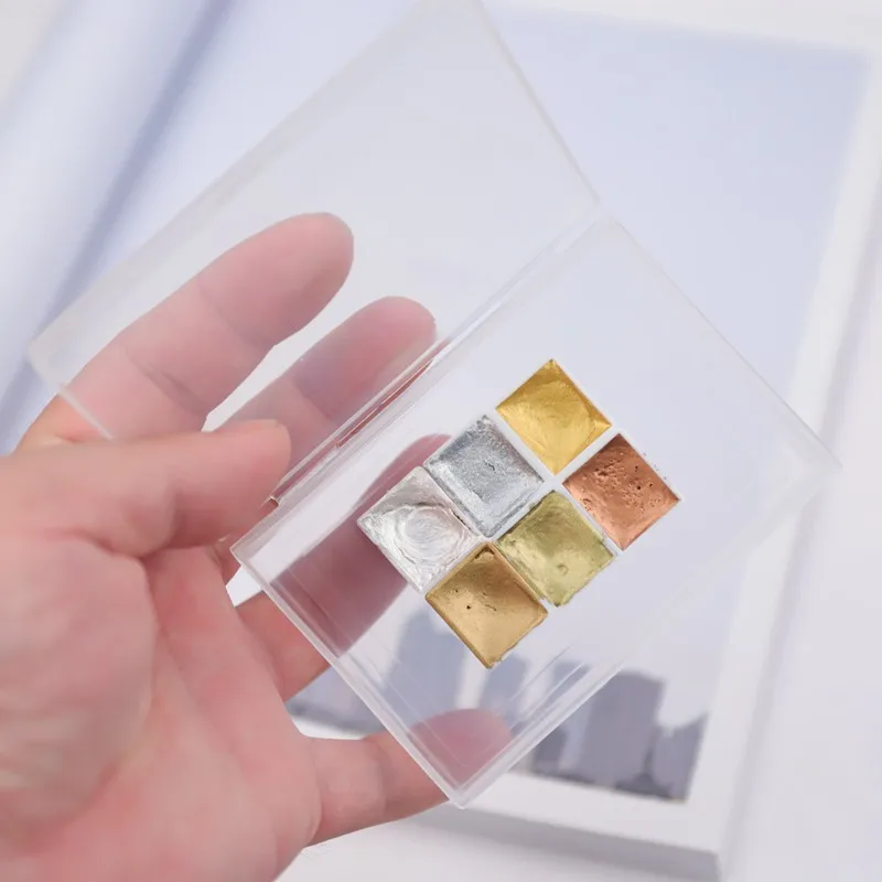 Ручная работа 6 цветов 2 мл цвета: золотой серебряный металлик акварельные краски