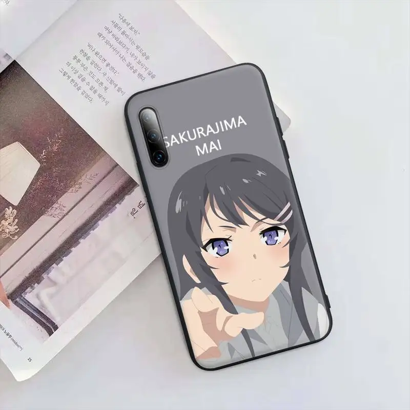 Sakurajima Mai аниме черный матовый Телефон для Honor 7A Pro 7C 10i 8A 8X 8S 8 9 10 20 Lite | Мобильные