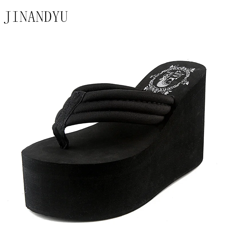 Вьетнамки на высокой платформе туфли без пяток высоких каблуках 11 см шлепанцы