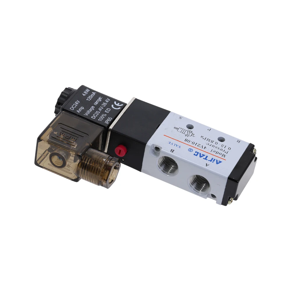 5 позиционный 2 Электрический электромагнитный клапан Airtac 4V210 08 постоянный ток 24 В