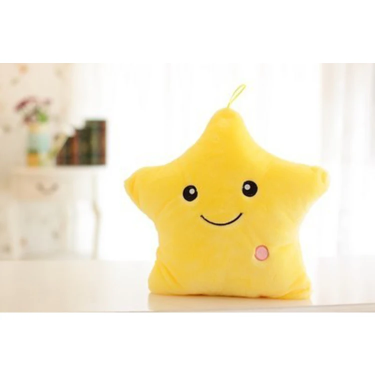 Новинка милая розовая светящаяся подушка со звездами светодиодсветильник лампа