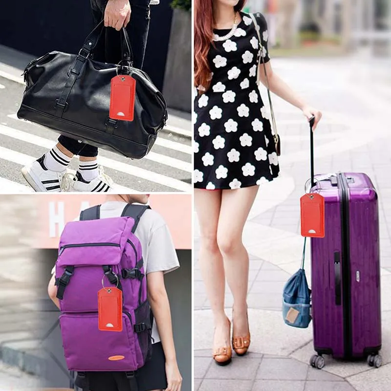 

Fashion PU Leather Luggage Tags Travel Accessories Suitcase ID Address Holder Baggage Boarding Tag Portable Label