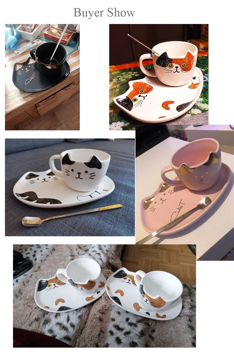 

Cute Cat Ceramics Coffee Mug Set Handgrip Animal Mugs With Tray Creative Drinkware Coffee Tea Cups Novelty Milk Cup Breakfast