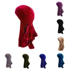 Бархатные дураг банданы головной убор унисекс модная мягкая дышащая Кепка Chemo мужской однотонный длинный хвост головные уборы женские аксессуары для волос