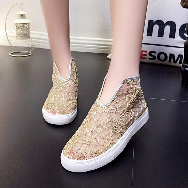 

Women Gladiator Sandals Breathable Mesh Flat Sandals For Women 2019 Summer Silvery/Black Fashion Lace Beach Sandal Ladies Shoes