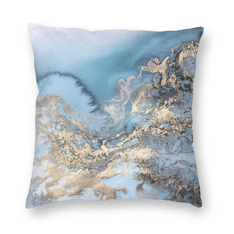 

Vibrant Blue And Gold Marble Texture Pillow Case Home Decorative 3D Print Geometric Abstract Pattern Cushion Cover for Car