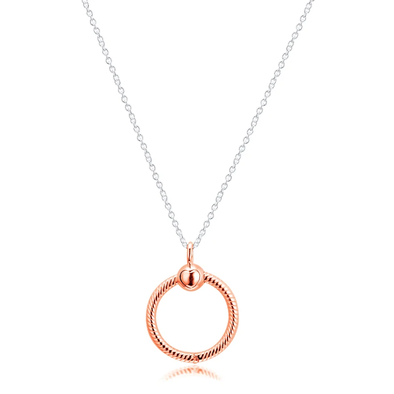 Подвеска из стерлингового серебра 925 пробы с розовыми моментами средние