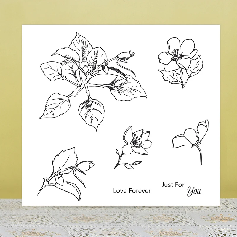 

AZSG Love Forever / Flowers Petals Clear Stamps/Seals For DIY Scrapbooking/Card Making/Album Decorative Silicone Stamp Crafts