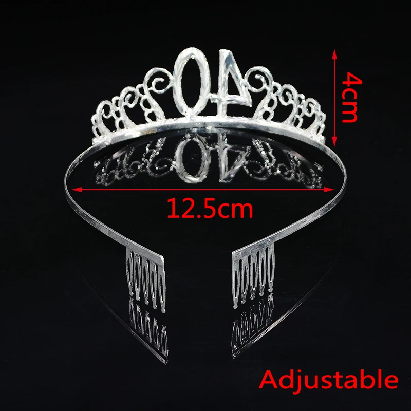 18 21 30 40 50 Silver Crystal Rhinestone Tiara Princess Crown Girls Hairbands Accessories For Women Anniversary Birthday Dress | Дом и сад