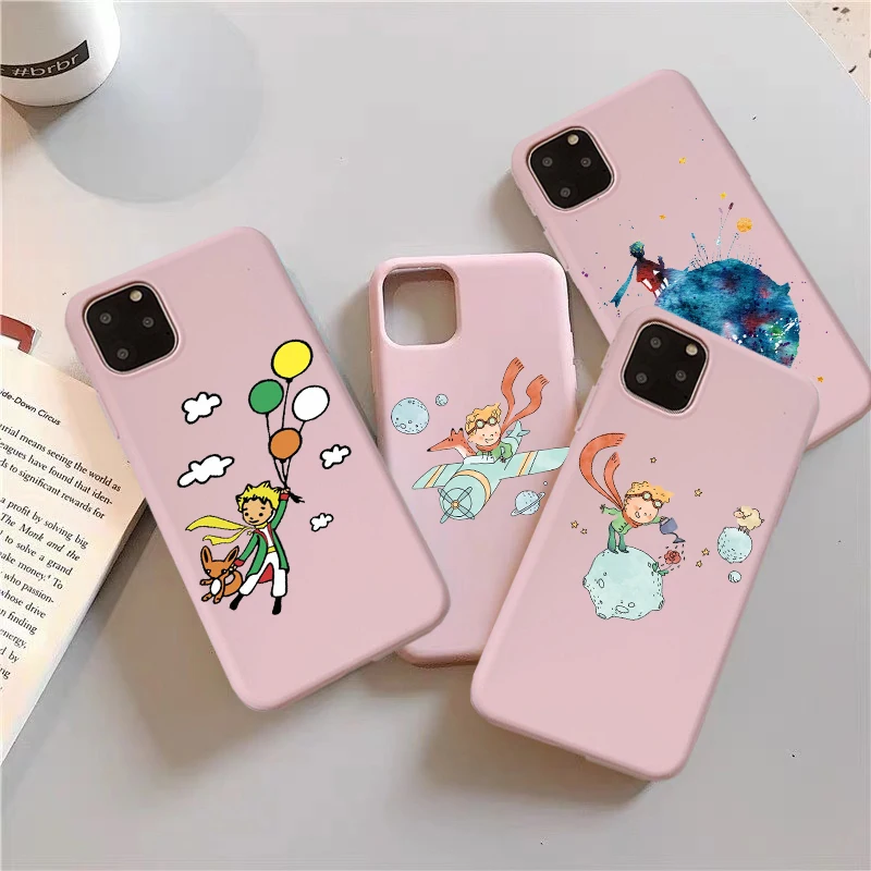 Мягкий розовый чехол из ТПУ с изображением Маленького принца земли для телефона