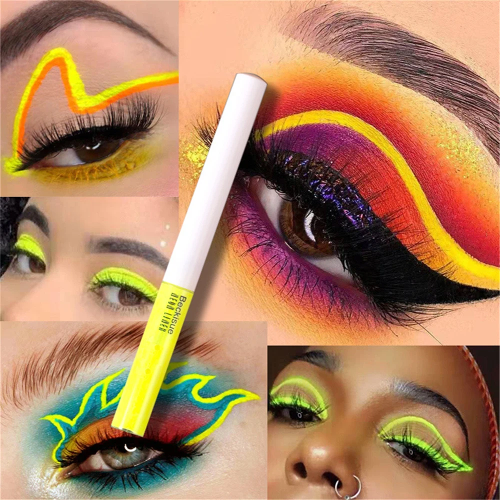 

Fluorescent Liquid Eyeliner Pen Long Lasting Eye Liner Waterproof Neon Fluorescent Eye Liner Colored Eyeliners Eye Makeup Tools