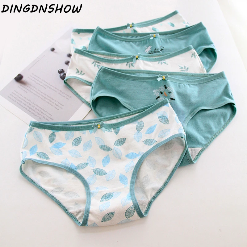 

[DINGDNSHOW] 2020 модное нижнее белье, женские хлопковые трусы со средней талией, хлопковые треугольные трусы для девочек