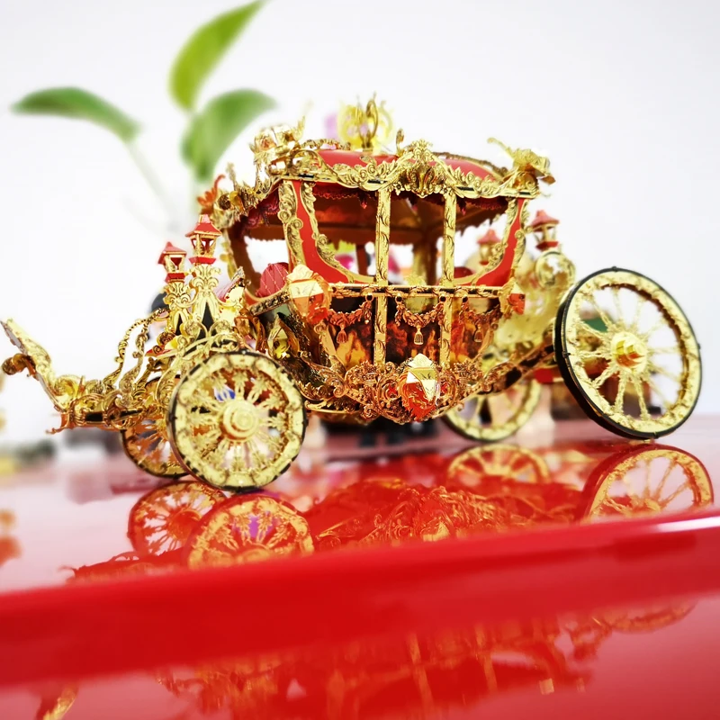 

Piececool P122-GR THE PRINCESS CARRIAGE 216 Parts 4 Sheets 3d Puzzle Metal Assembly Model Creative Gifts DIY Toys Collection
