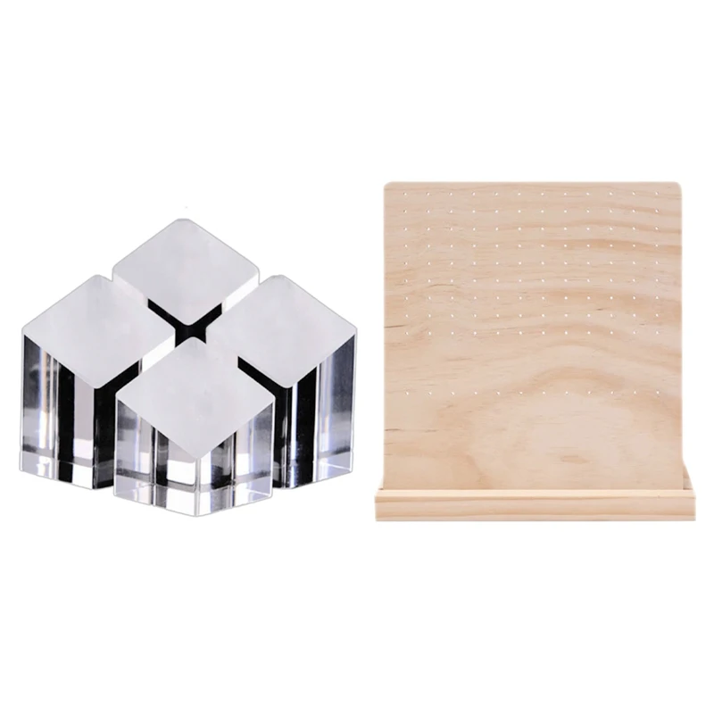 

Прозрачный акриловый держатель для ювелирных изделий, 4 шт./компл., подставка-органайзер для фотографий и держатель для сережек, 1 шт.