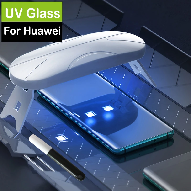 УФ-протектор экрана из закаленного стекла для huawei honor V30 Pro жидкий клей защитная