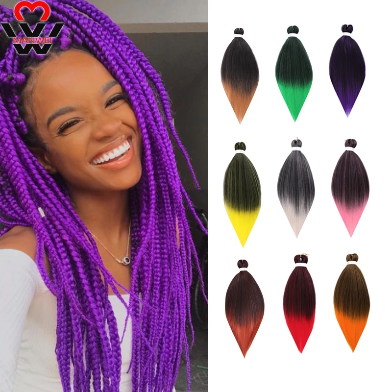 MANWEI плетеные волосы 26 дюймов крупные косы 100 дюйма искусственные Омбре
