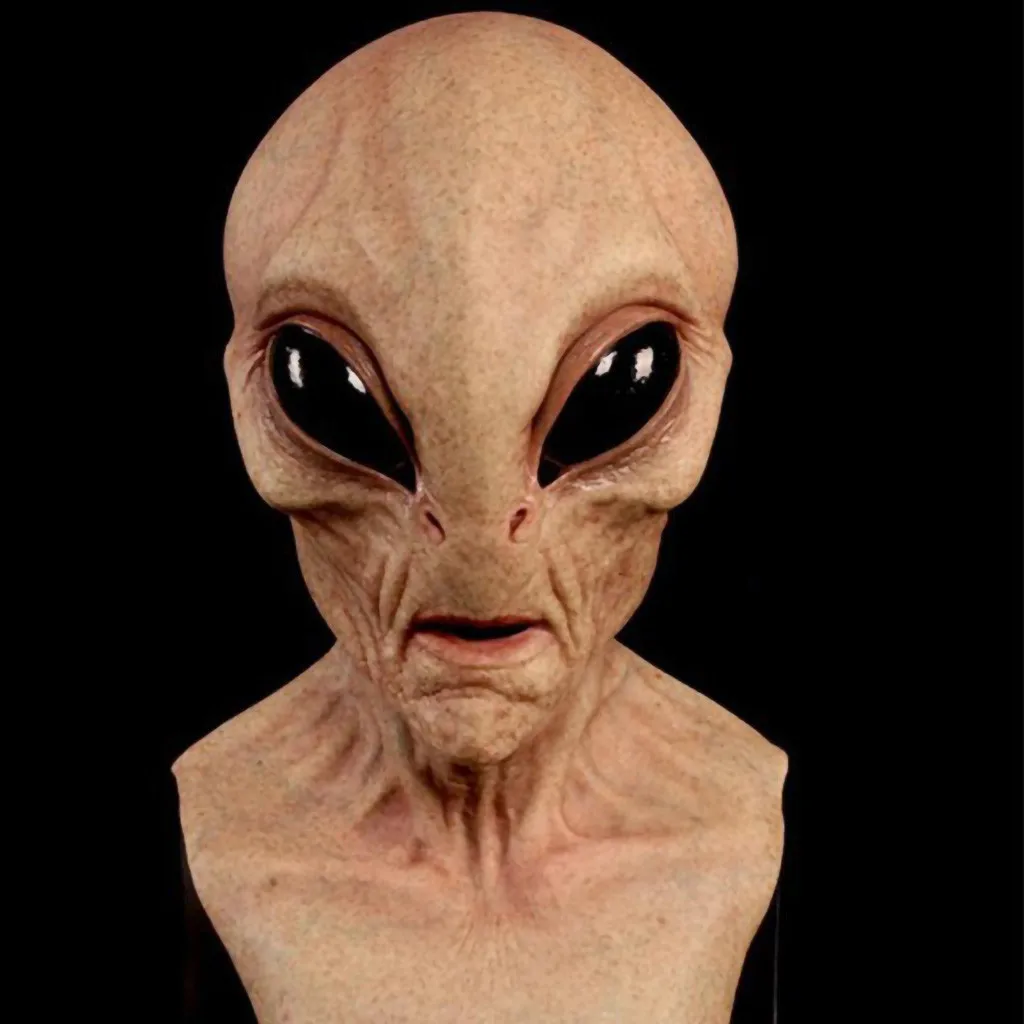 

Alien Mask Scary Cosplay Mask Halloween Horrible Realistic Toys Horror Alien Masks UFO ET Martian Jokes Toys Third Contact 2021