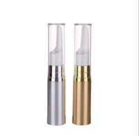 5ml silvergold airless bottle long gold vacuum pump clear lid lotion emulsion serum sample eye essence skin care packing
