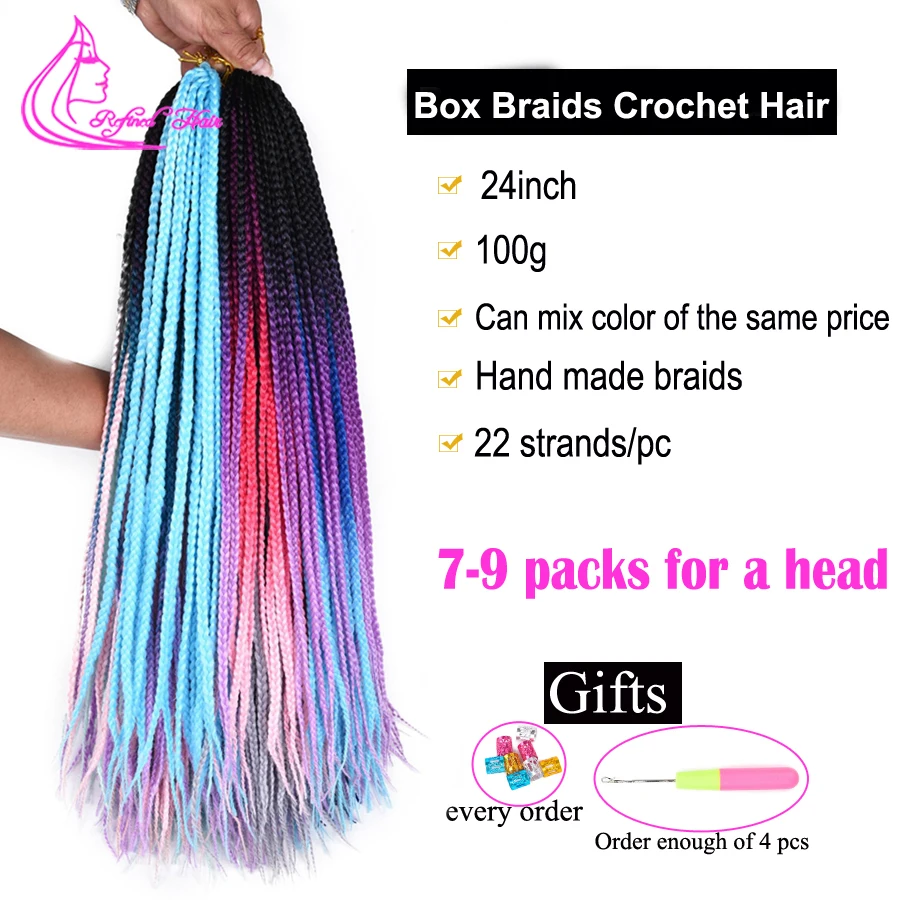 Синтетические косички для вязания крючком длинные волосы ручной работы 24 дюйма