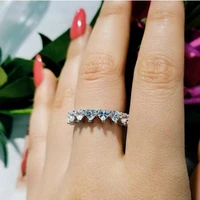 heart promise ring real white gold filled aaaaa cubic zirconia statement party wedding band rings for women bridal jewelry