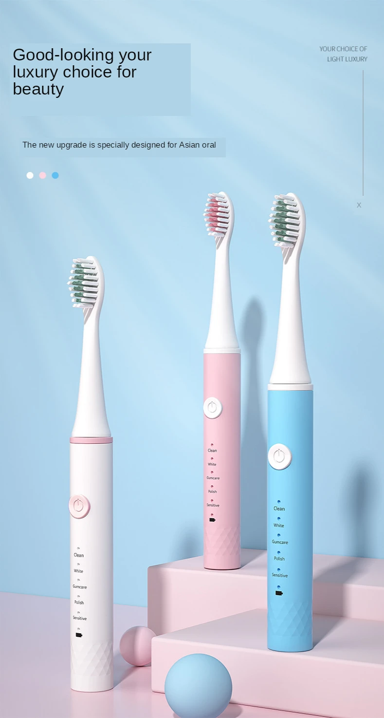 

Bottom Price]Yingke's new maglev multi-stage electric toothbrush has a long-lasting battery life blue and white
