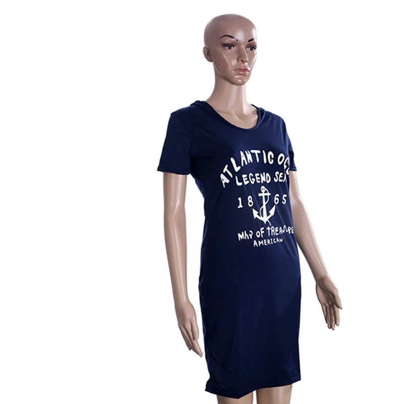 

Fashion Hooded Dress Women Summer Mini Casual Dresses Anchor Pattern Dress Short Sleeve Slim Fit Dresses Vestidos Ropa Mujer