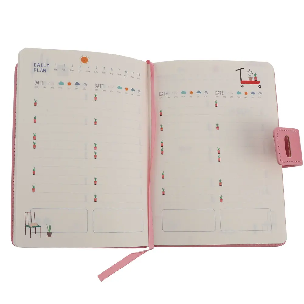 

1pc Daily Planning Notebook 2021 Schedule Book Planning Handbook with Lock