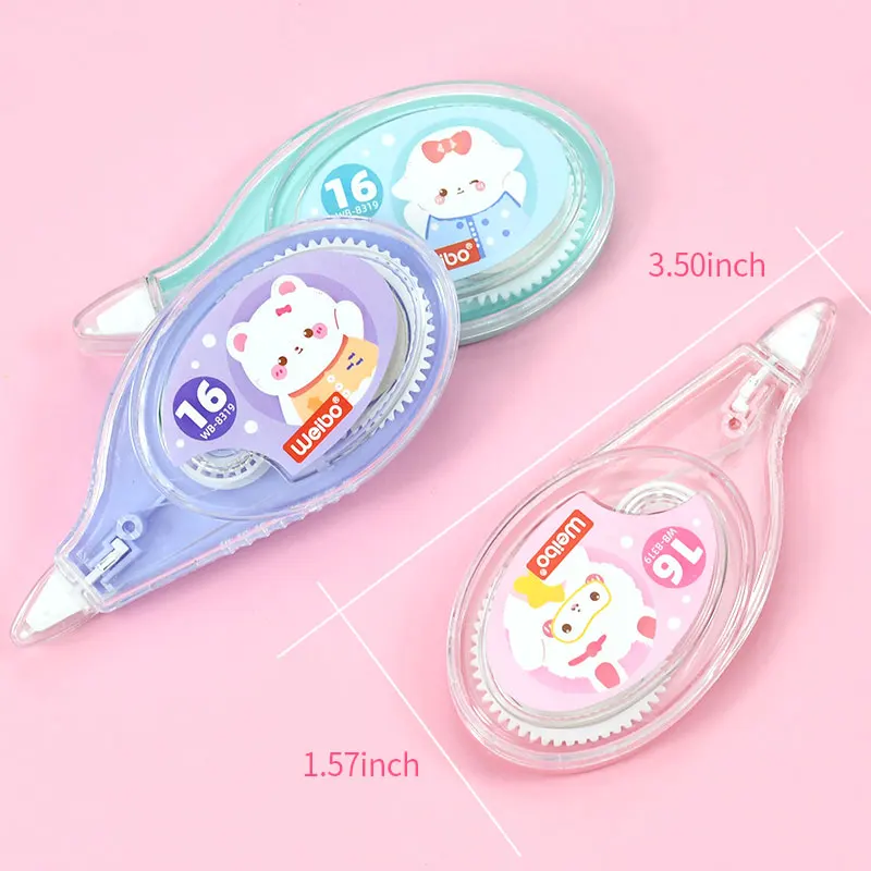 

8319 3PCS/Set Kwaii Correction Tape Material Stationery Office Kids Student Gift School Supplies 6m*3pcs Plastic Corrector Tapes