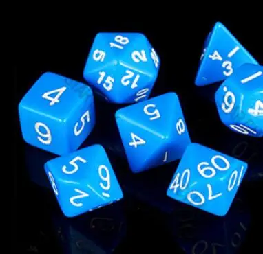 BLUE 7 шт./пакет многогранные кости набор D4, D6, D8, D10, D10%, D12, D20 красочные аксессуары для Настольная игра RPG Подземелья и Драконы DnD MTG - Цвет: BLUE