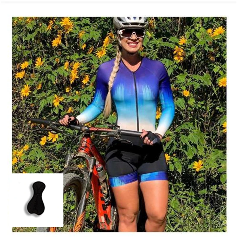 

OEM Custom Women's Manufacturer High Quality Bike Bicycle Set Side Pocket Cycling Skin suit， Women ironman triathlon Jumpsuit