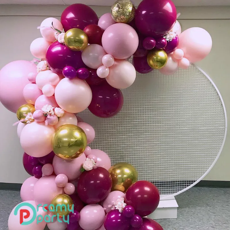 4D золотистый воздушный шар гирлянда арочный комплект DIY ретро ярко розовый фиолетовый и розовые шары на день рождения, детский душ Свадебные вечерние украшения