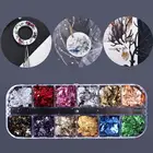 12 цветов Золотая фольга s блестящие хлопья заполнение конфетти DIY эпоксидная смола, форма наполнитель украшения для ногтей Фольга для изготовления ювелирных изделий