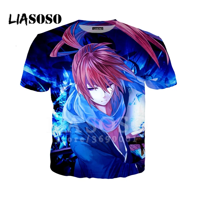 

LIASOSO 3D Print Unisex Japan Anime Rurouni Kenshin Kenshin Samurai Tshirt Summer T-shirt Harajuku Casual Tops Streetwear X2746