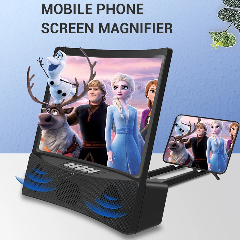 mobile phone screen magnifier hd blue light 3d enlarger video amplifier cellphone magnifying glass bluetooth speaker desk stand free global shipping