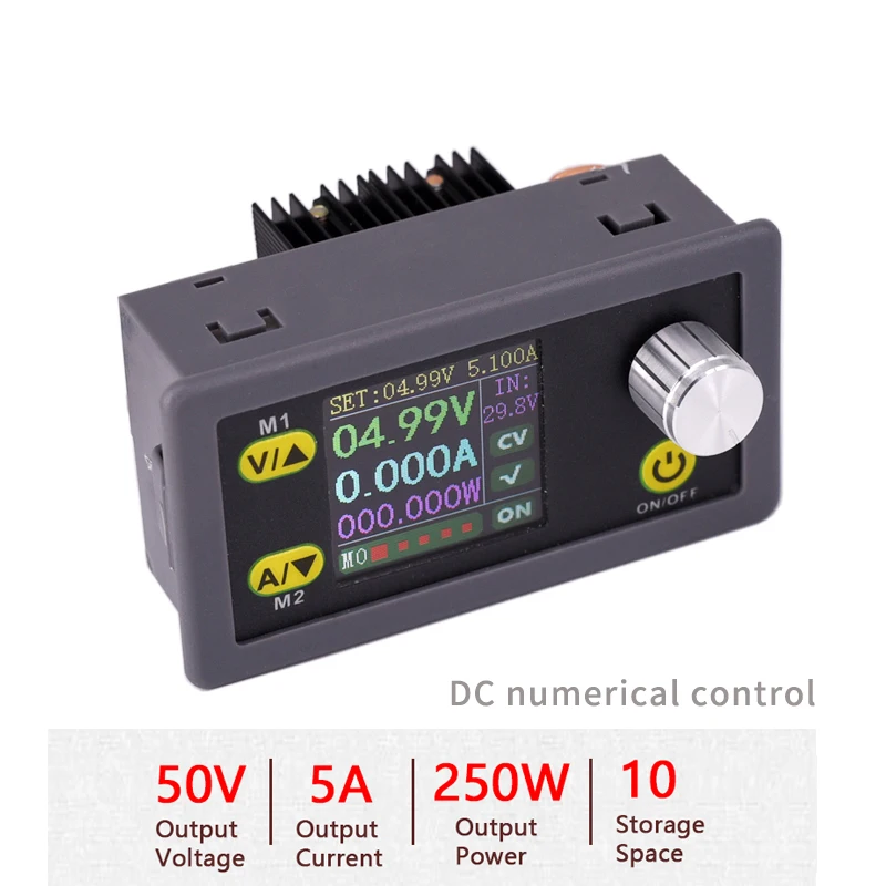 Conversor dc Buck cc cv Módulo de Potência 50v5a Ajustável Fonte de Voltímetro Regulada Amperímetro Cnc 250w Rs485 Comunicação Usb Multímetros