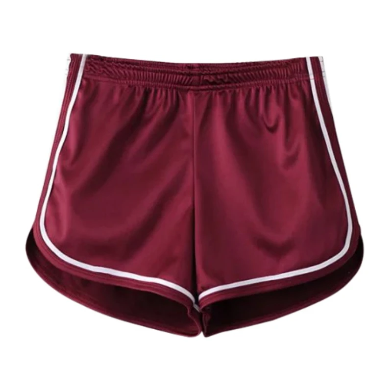 

Summer Women High Waist Shorts Silk Slim Solid Color Yoga Shorts Beach Side Stripe Shorts Sexy Shorts Sportswear M