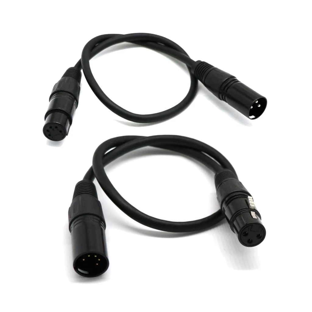 5Pin гнездо на 3Pin Папа + штекер XLR поворотный DMX кабель аксессуары для