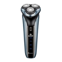 electric shaver for men rotating 3 cutter head beard trimmer dual purpose charging and power supply full body washable razor