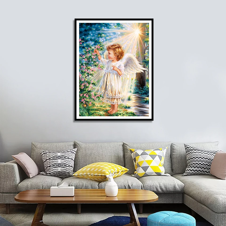 Картина для вышивки крестиком с ангелом