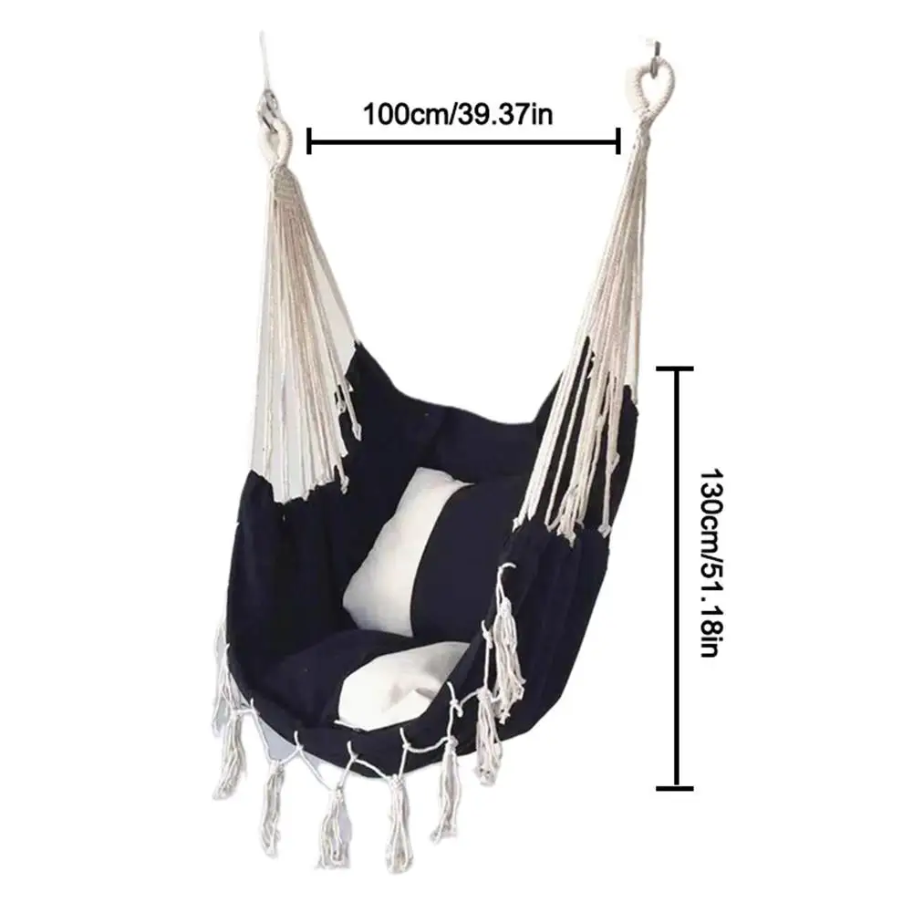 

Hanging Hammock Chair Home Garden Outdoor Swing Travel Camping Indoor Portable Relaxation Furniture With Cushion Canvas Bedroom