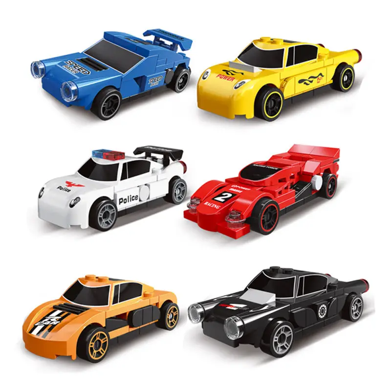 

Cute Return Truck Building Block Mini Car Beetle Classic Car Camper Police Car Fire Fighting Return Car Toy Gift