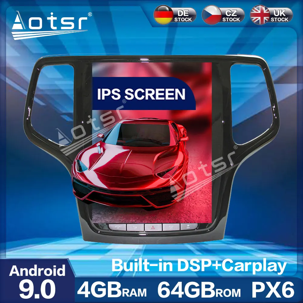 Автомобильный мультимедийный плеер Aotsr система на Android 9 0 64 ГБ с GPS для JEEP Grand Cherokee
