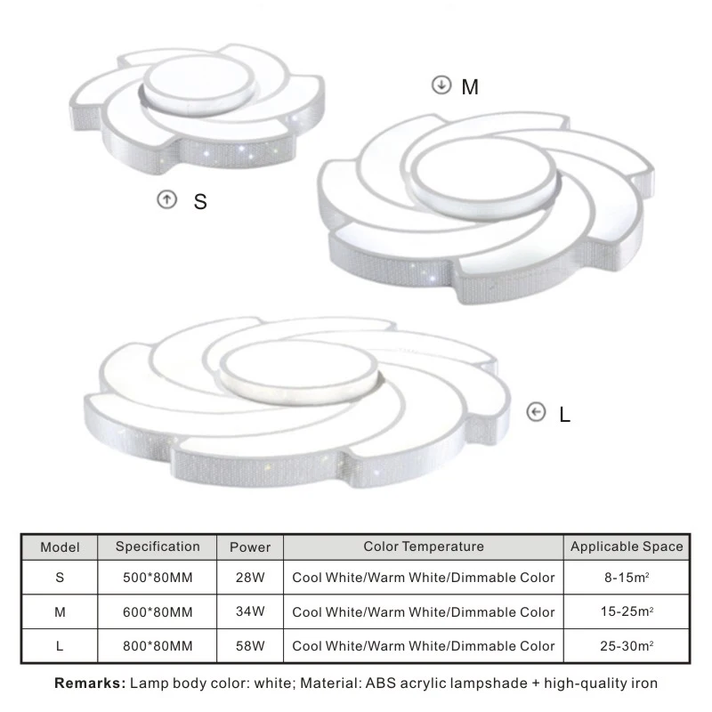 

Modern Simple Sun Flower Windmill LED Versatile Creative Ceiling Lamp Bedroom Living Room Lamp