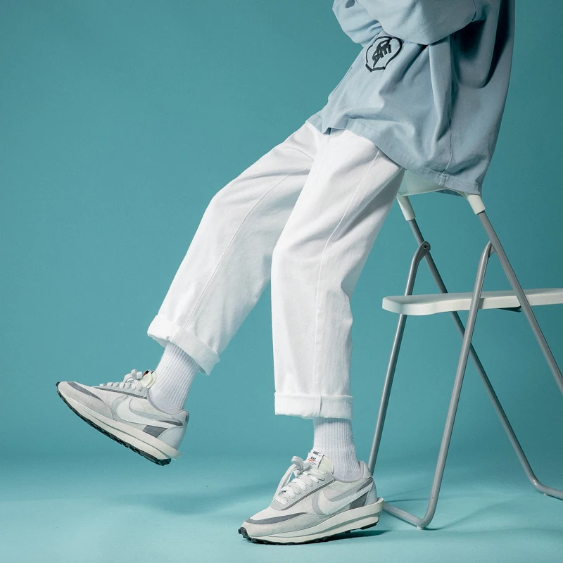 

2021 Brand clothing Men's high quality loose cotton Casual jeans/Women slim fit Haroun pants/Fashion couples loose pants S-2XL