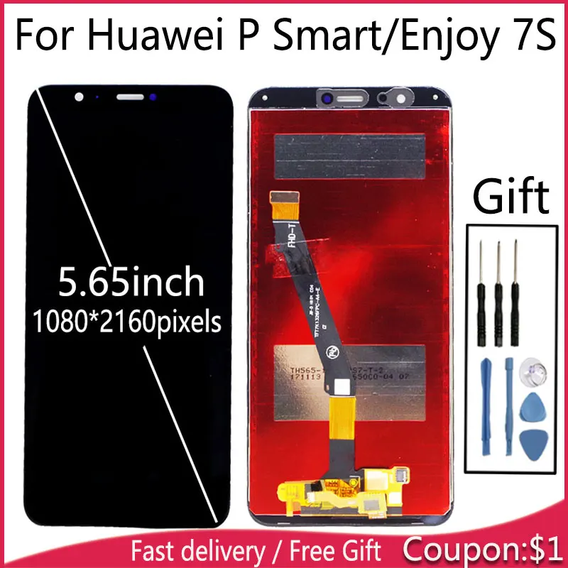 Протестированный ЖК дисплей для P Smart с тачскрином Huawei Enjoy 7S в сборке экраном FIG LX1